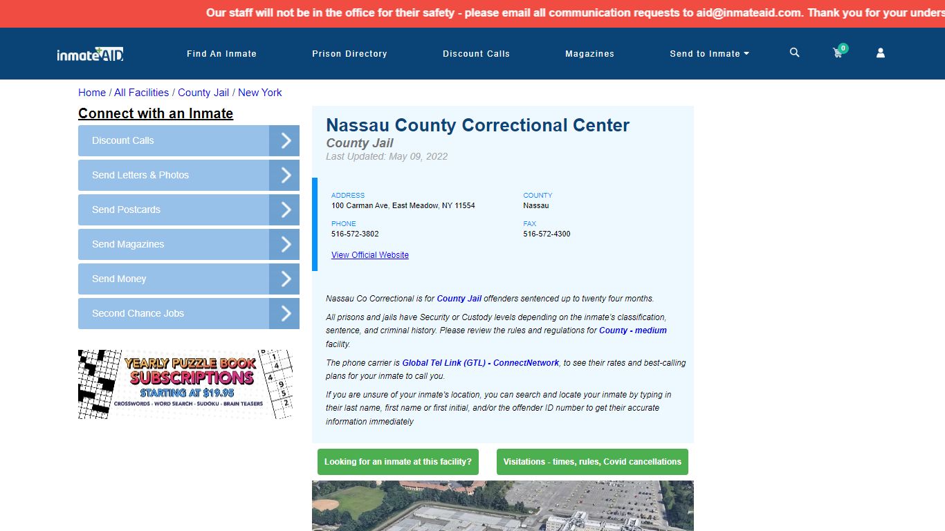 Nassau County Correctional Center - Inmate Locator - East ...