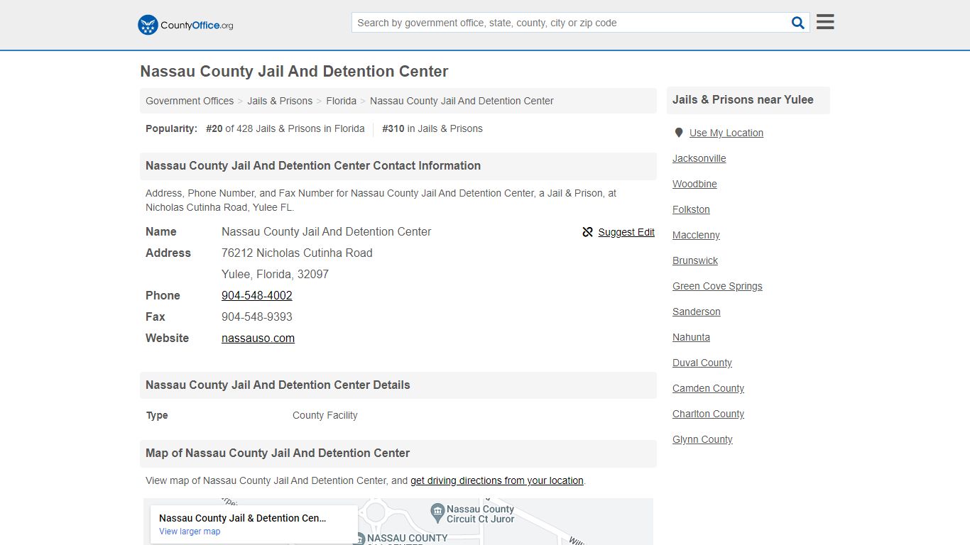 Nassau County Jail And Detention Center - Yulee, FL ...